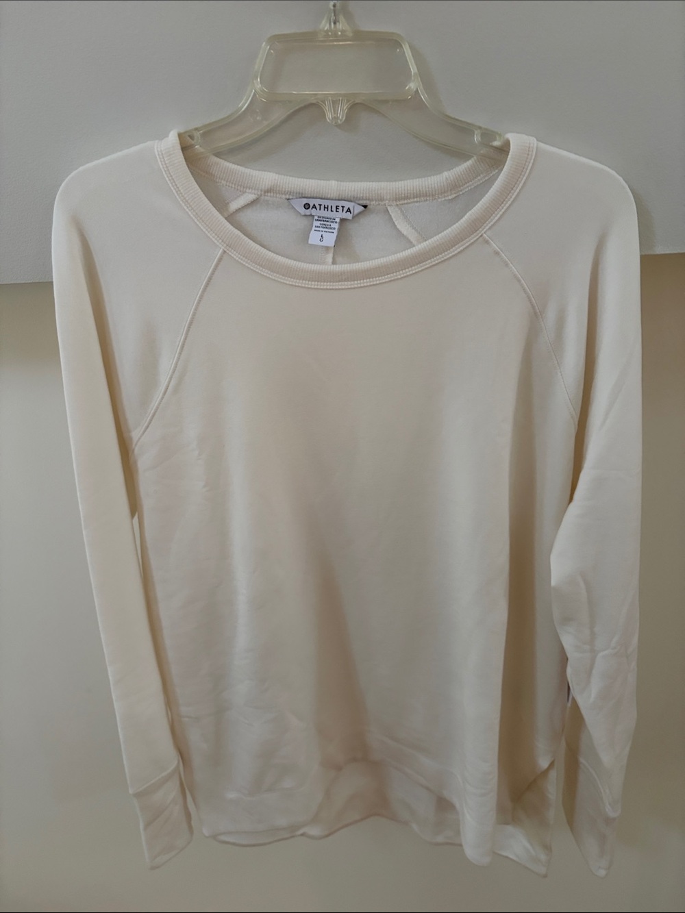 Athleta off white Lightweight Crewneck Sweatshirt large nwt
